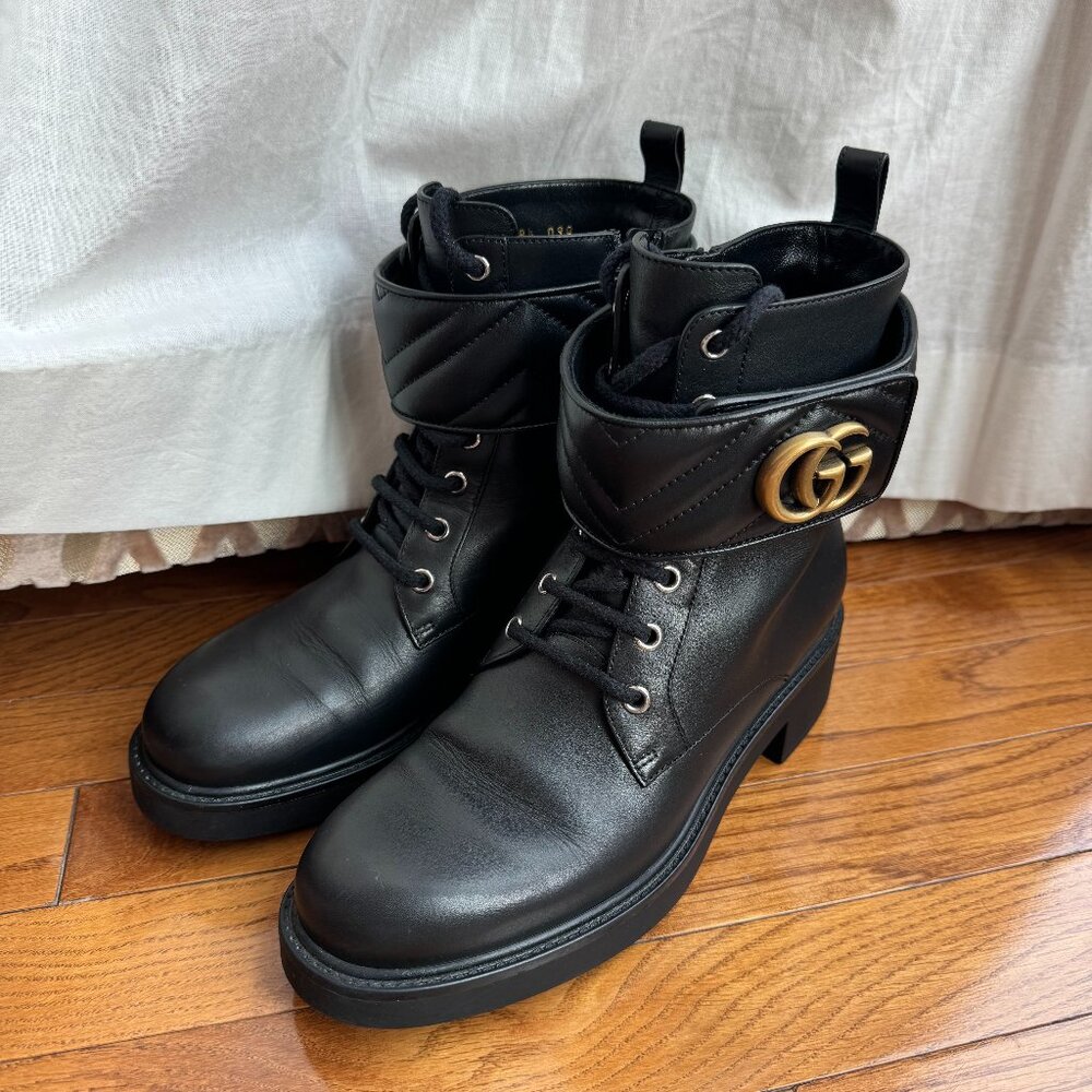 Gucci Black Leather Ankle Boots
